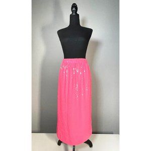 J. Crew Collection!!! New with Tag Pull-on Hot Pink Sequin Midi Skirt